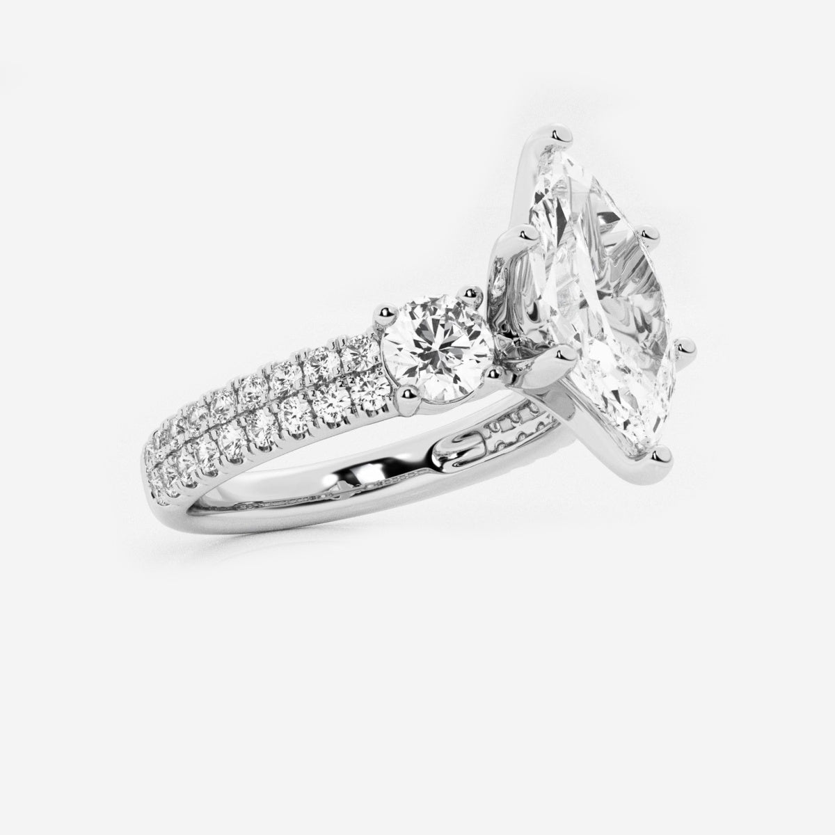 Vivienne - Double Row Accents Engagement Ring