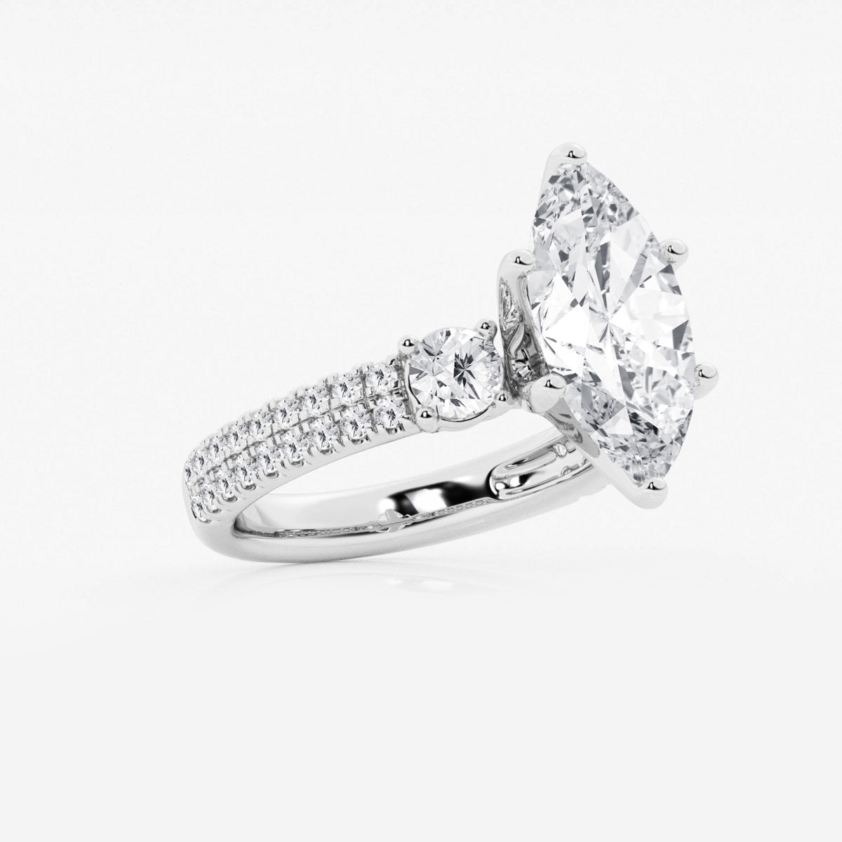 Vivienne - Double Row Accents Engagement Ring