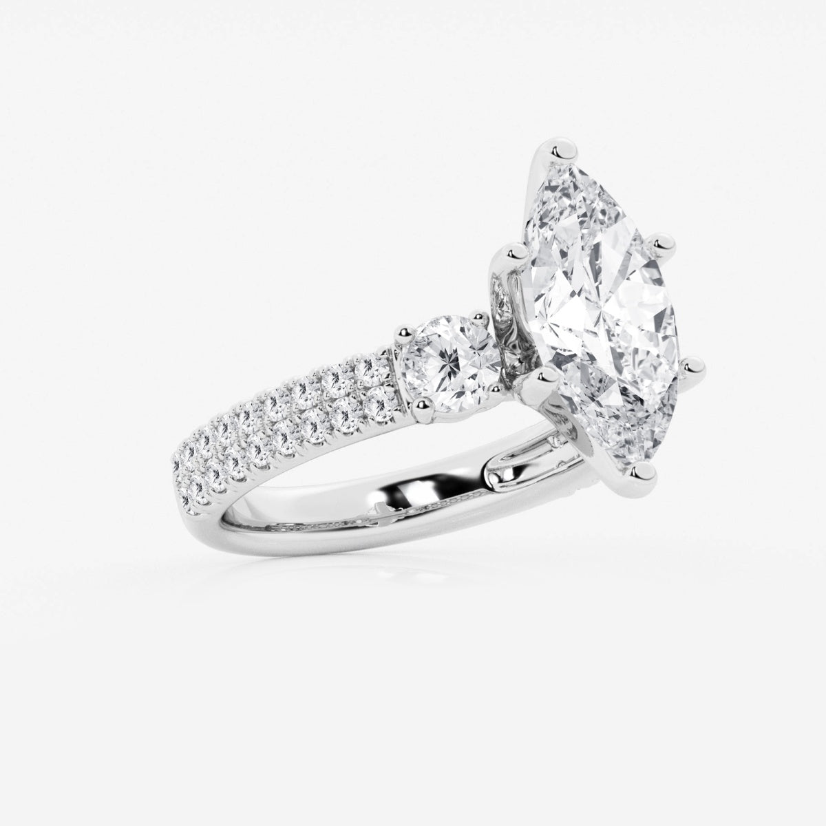 Vivienne - Double Row Accents Engagement Ring