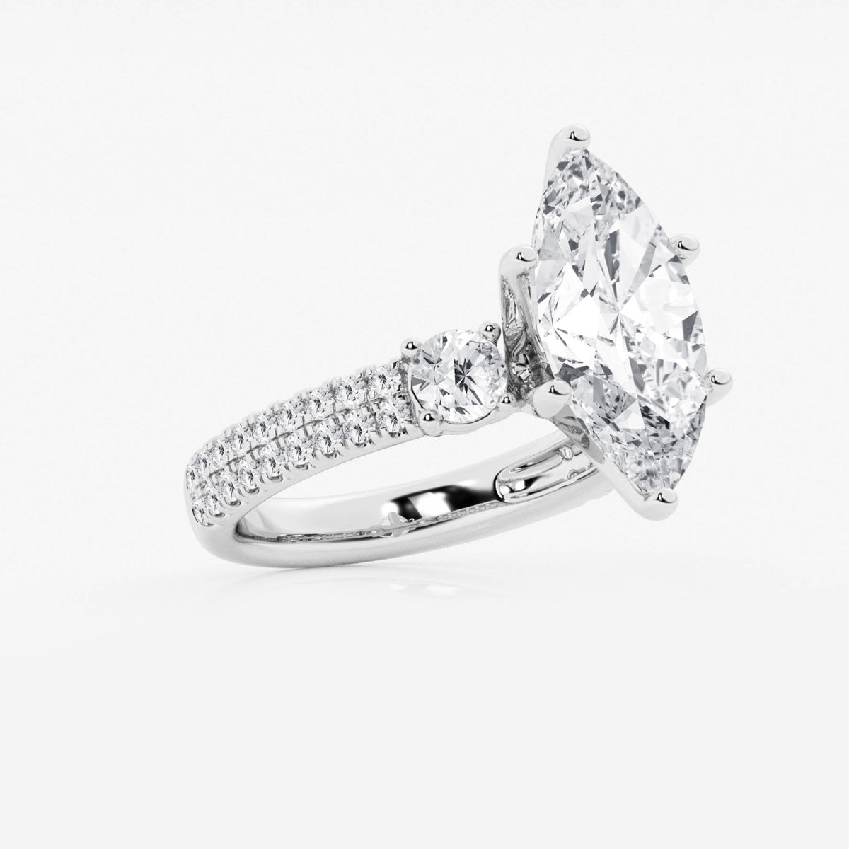 Vivienne - Double Row Accents Engagement Ring