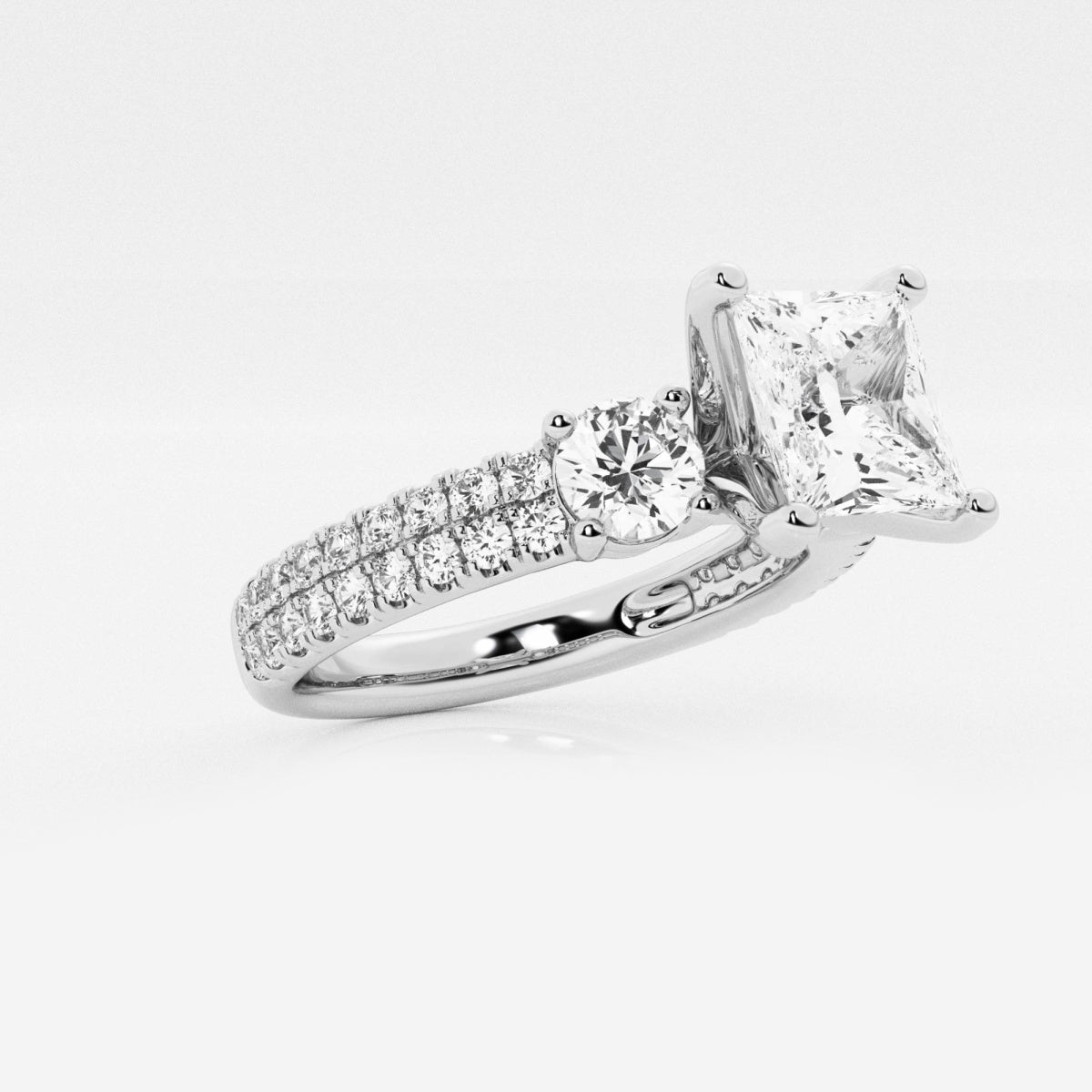 Vivienne - Double Row Accents Engagement Ring