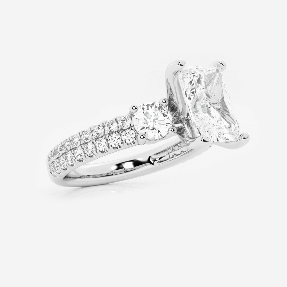 Vivienne - Double Row Accents Engagement Ring