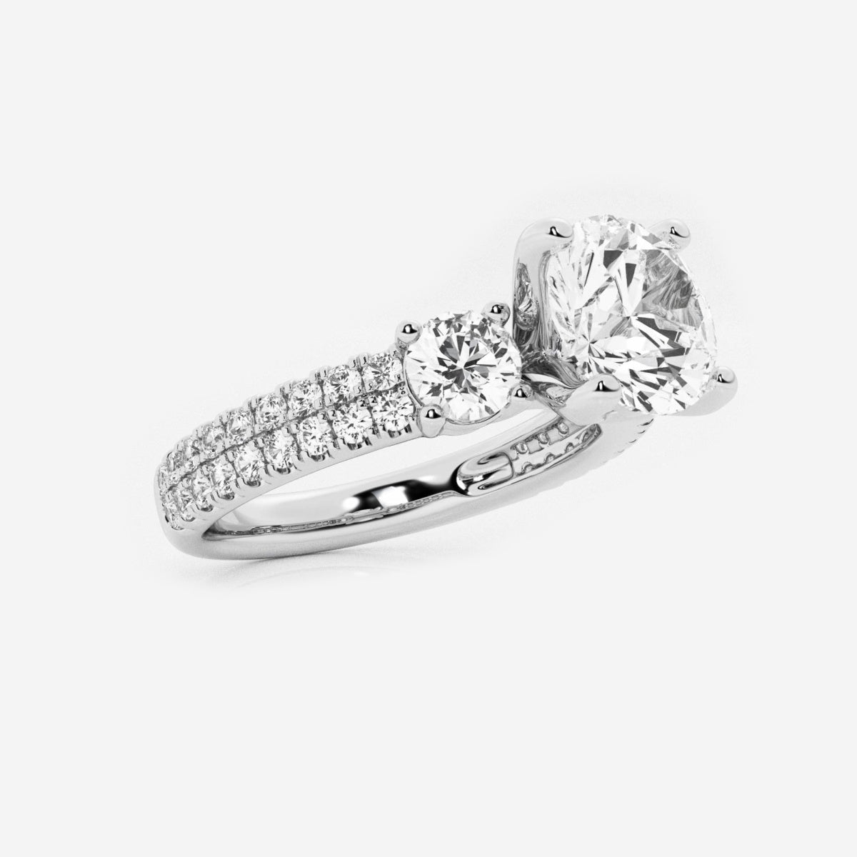 Vivienne - Double Row Accents Engagement Ring