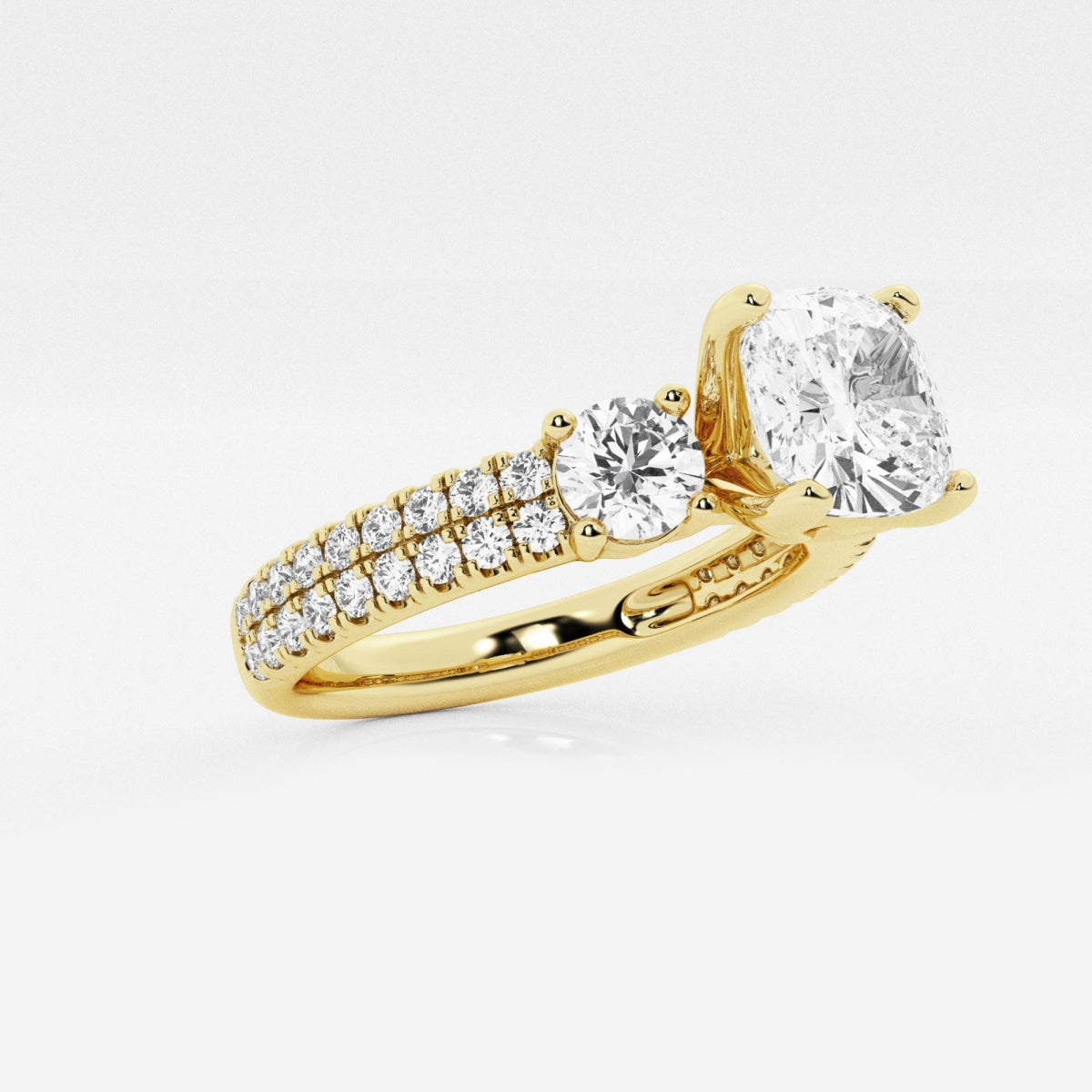 Vivienne - Double Row Accents Engagement Ring