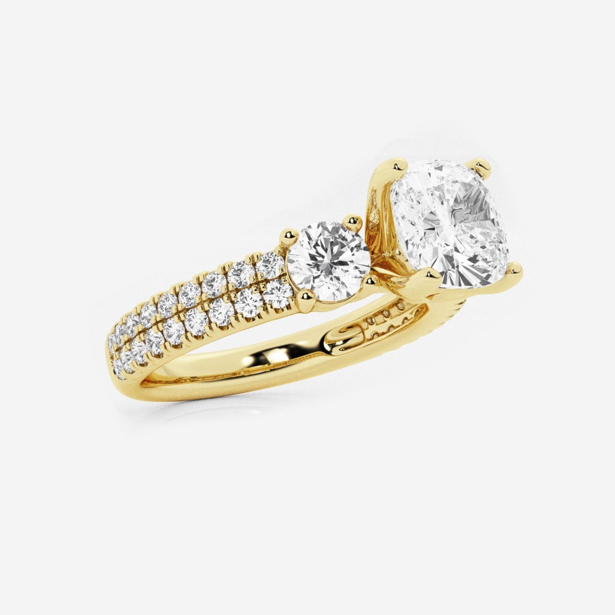 Vivienne - Double Row Accents Engagement Ring