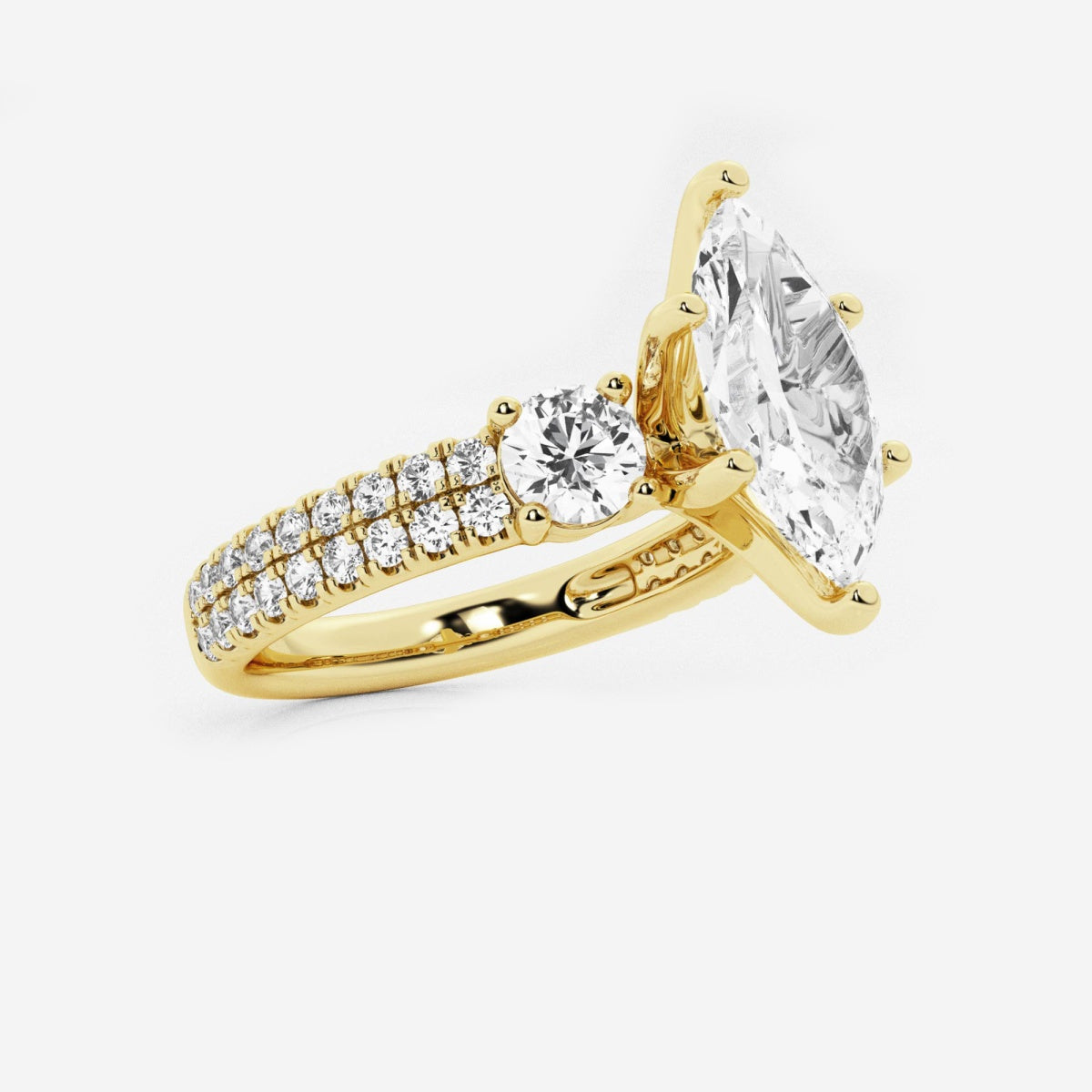 Vivienne - Double Row Accents Engagement Ring