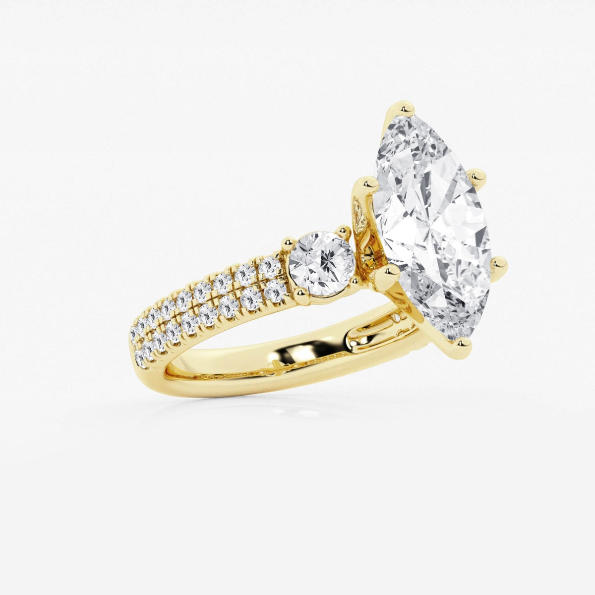 Vivienne - Double Row Accents Engagement Ring