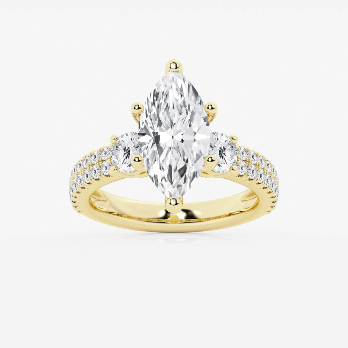 Vivienne - Double Row Accents Engagement Ring