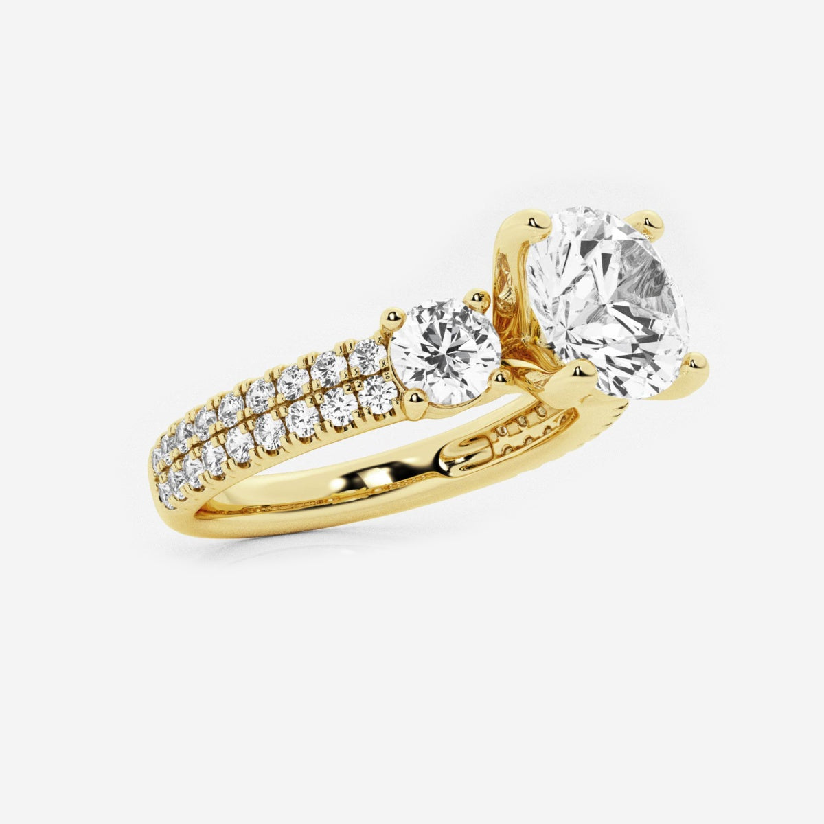 Vivienne - Double Row Accents Engagement Ring