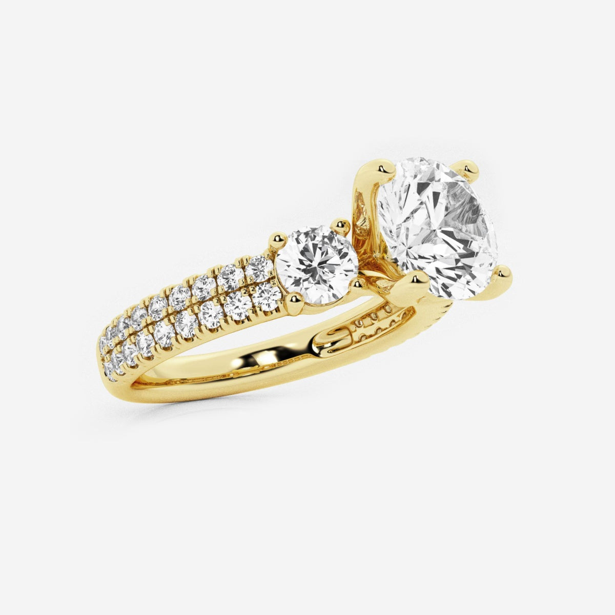 Vivienne - Double Row Accents Engagement Ring