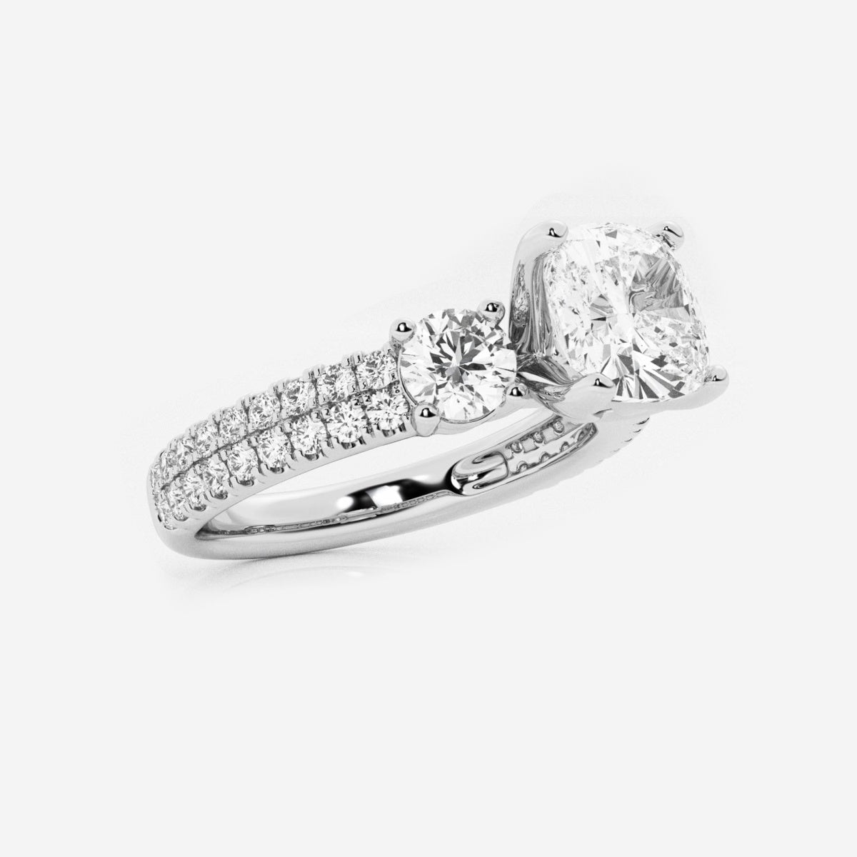 Vivienne - Double Row Accents Engagement Ring