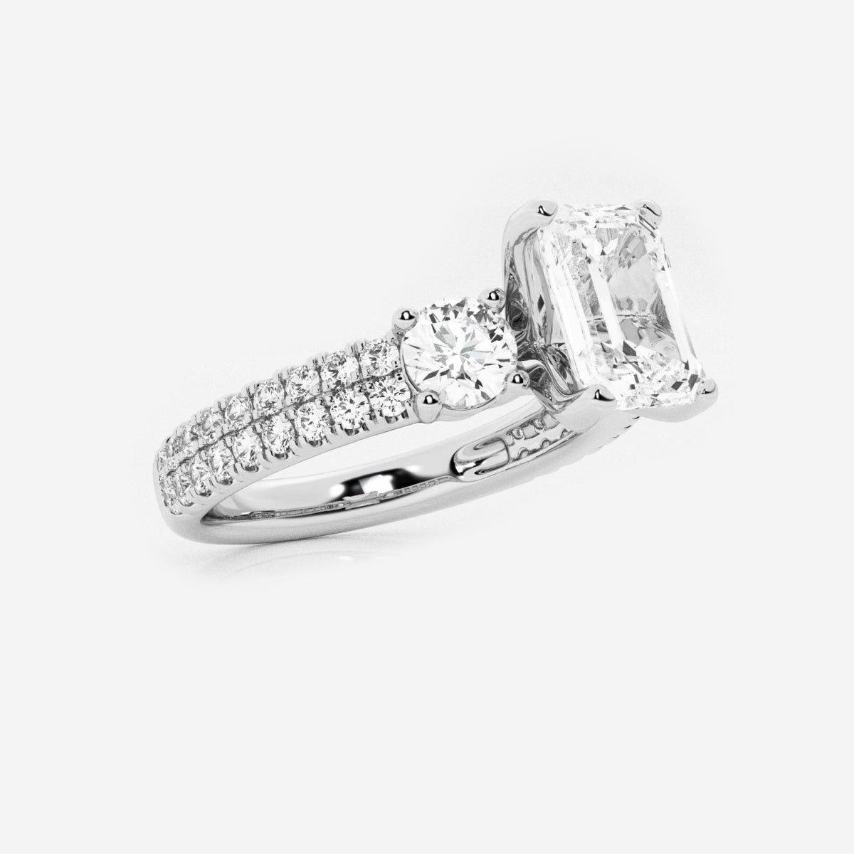 Vivienne - Double Row Accents Engagement Ring