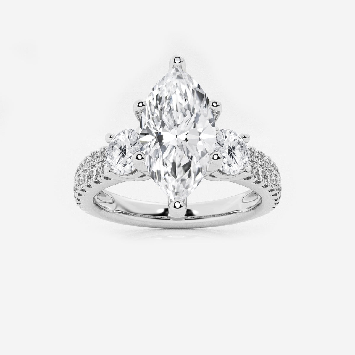 Vivienne - Double Row Accents Engagement Ring