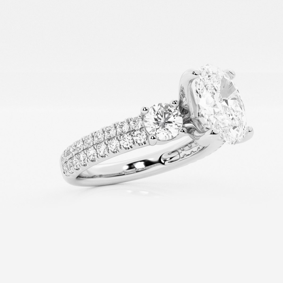 Vivienne - Double Row Accents Engagement Ring