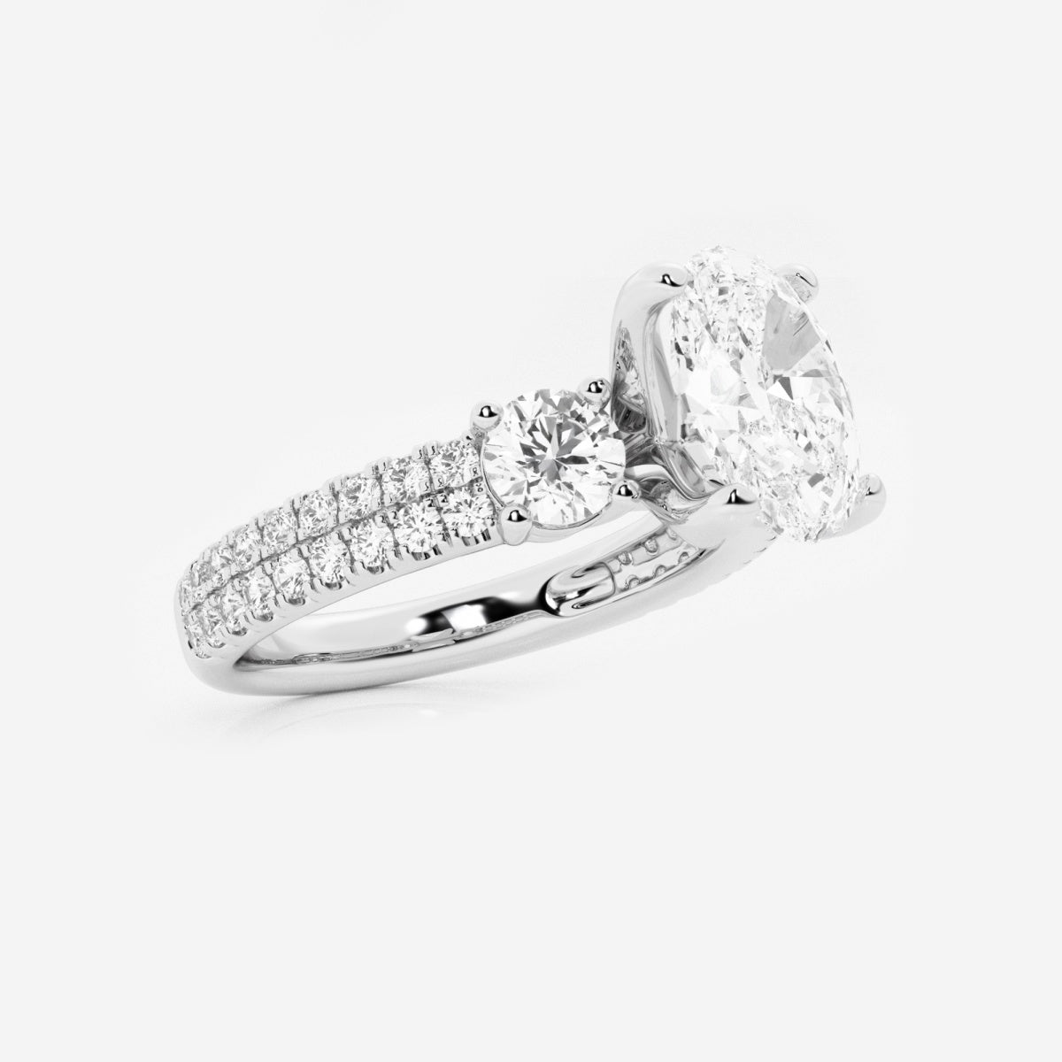 Vivienne - Double Row Accents Engagement Ring