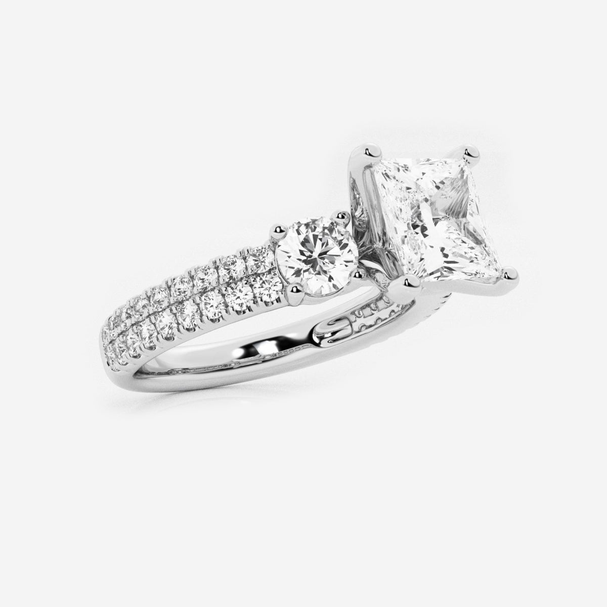 Vivienne - Double Row Accents Engagement Ring