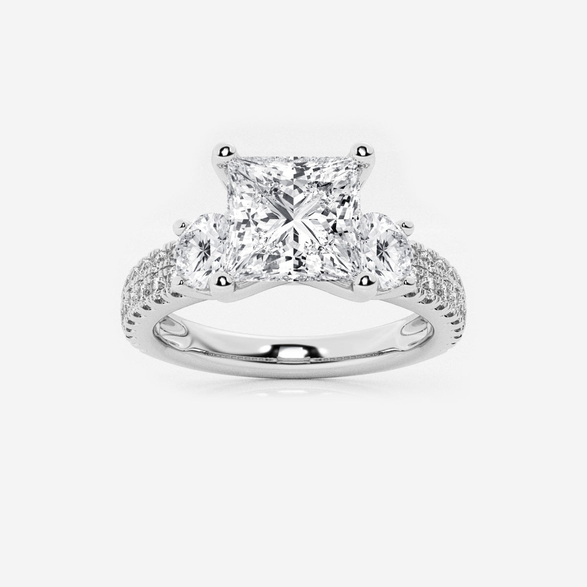 Vivienne - Double Row Accents Engagement Ring