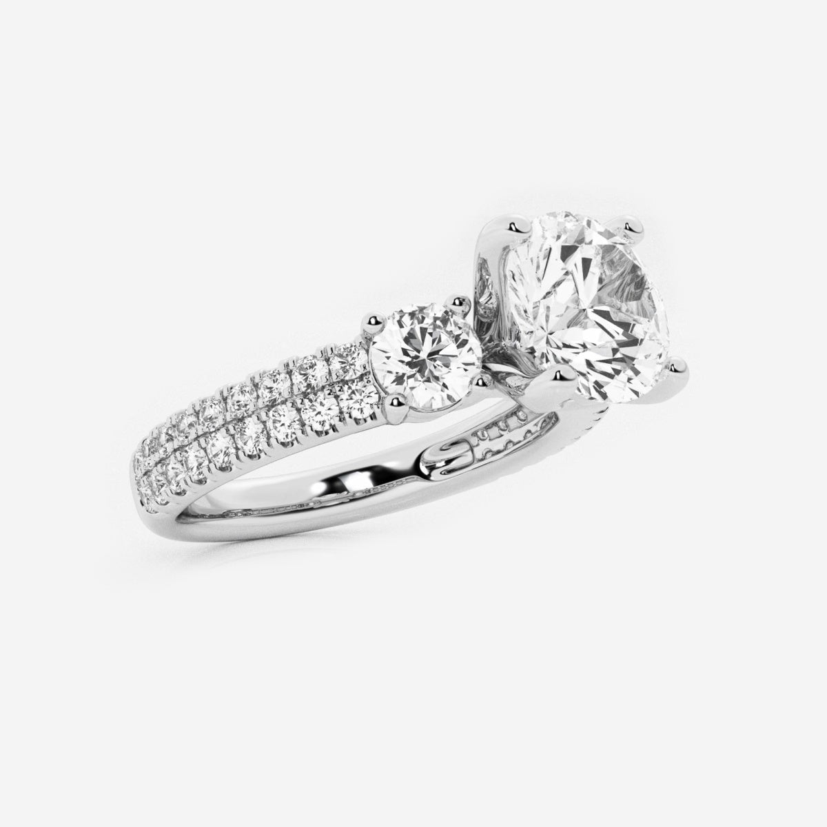 Vivienne - Double Row Accents Engagement Ring